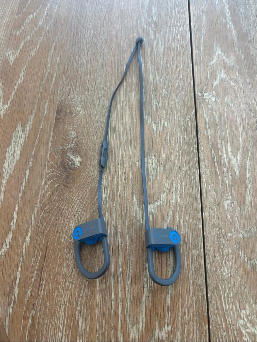 Beats by Dre Powerbeats Wireless Earbuds Gray with Blue Accents